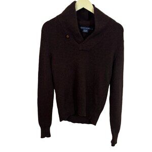 Ralph Lauren Men's Brown Cashmere Shawl Collar Old Money Button Sweater Sz S